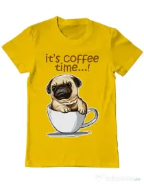 Tricou ADLER barbat Its Coffee Time Galben