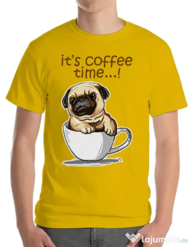 Tricou ADLER barbat Its Coffee Time Galben