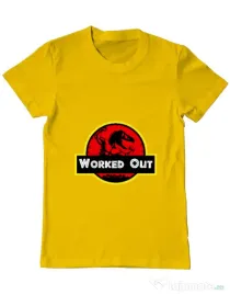 Tricou ADLER barbat Worked Out Galben