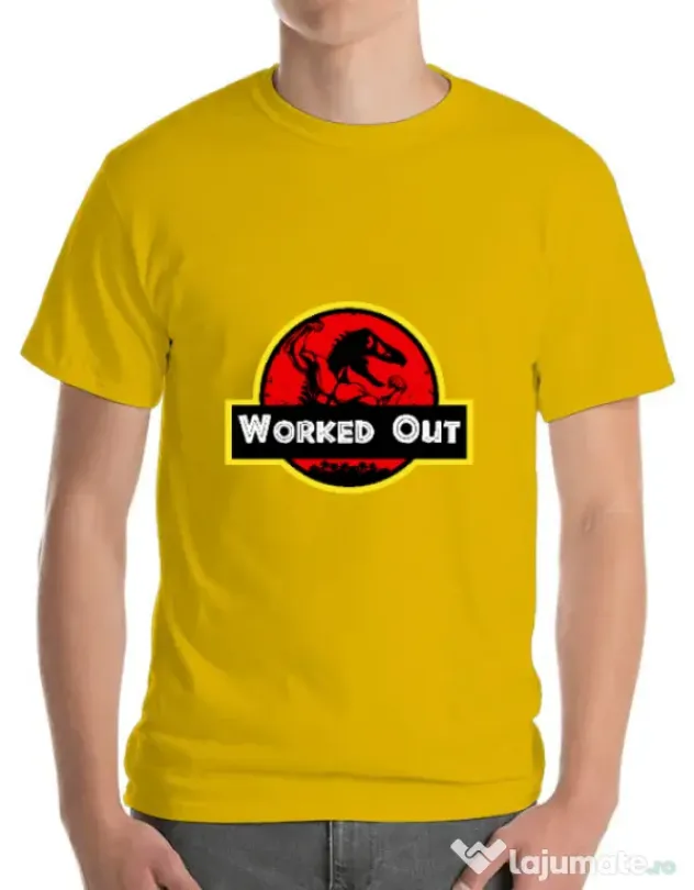 Tricou ADLER barbat Worked Out Galben
