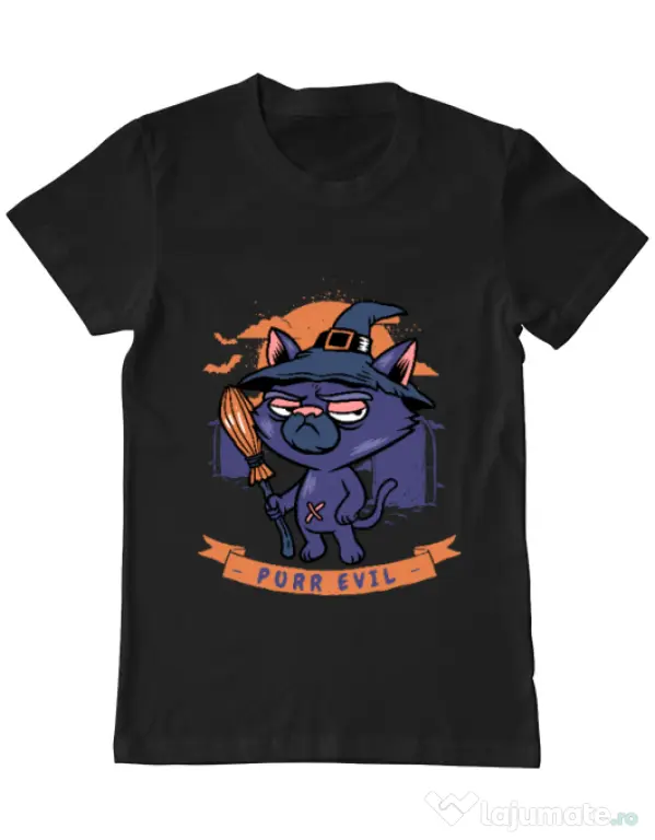 Tricou ADLER barbat Purr halloween Negru