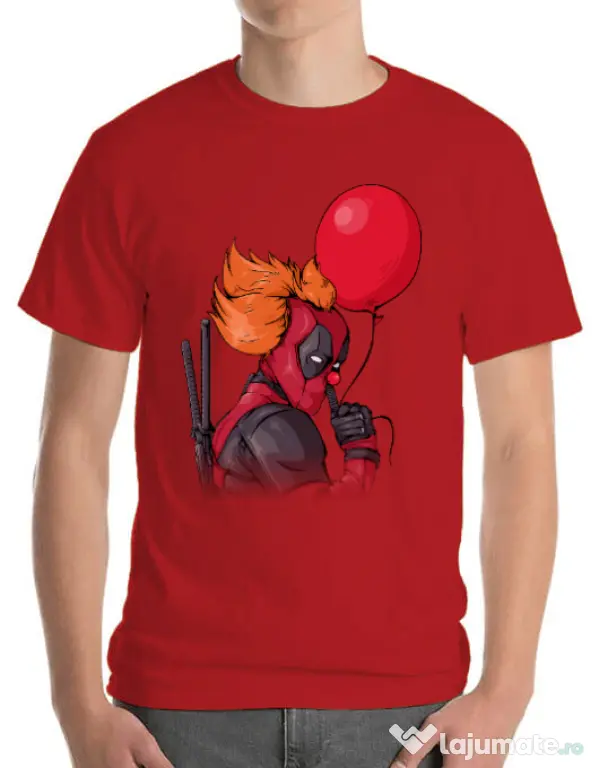 Tricou ADLER barbat IT is Deadpool Rosu