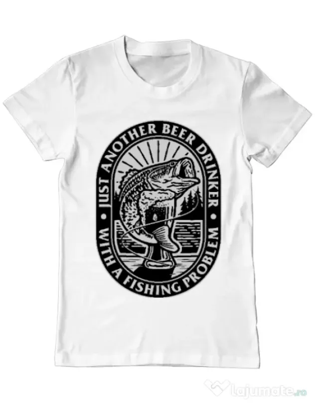 Tricou ADLER barbat Fishing problem Alb