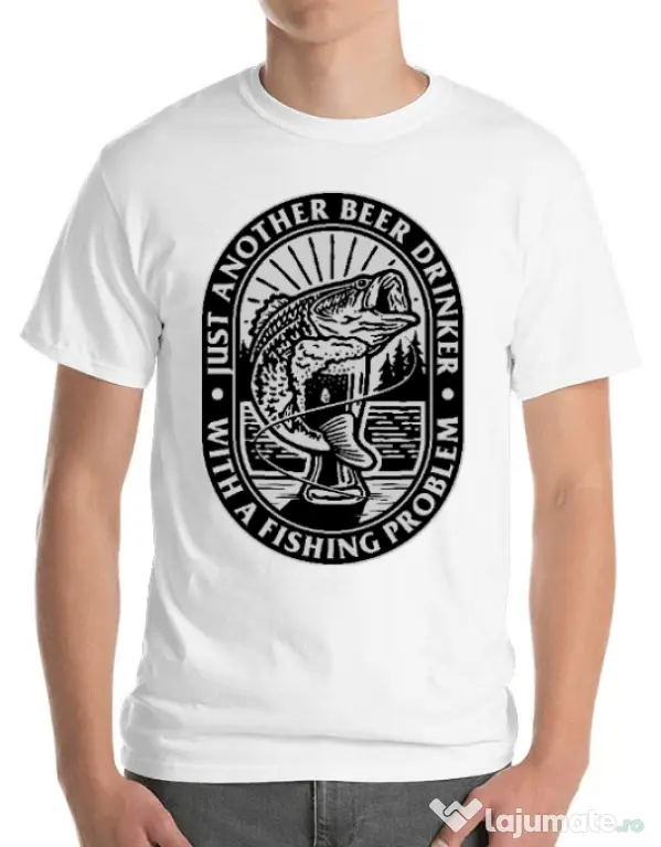 Tricou ADLER barbat Fishing problem Alb