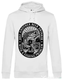 Hoodie barbat cu gluga Fishing problem Alb