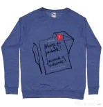 Bluza ADLER barbat Incearca o scrisoare Albastru melanj