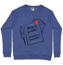 Bluza ADLER barbat Incearca o scrisoare Albastru melanj