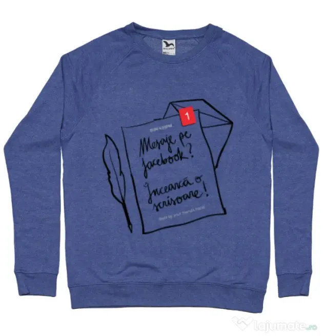 Bluza ADLER barbat Incearca o scrisoare Albastru melanj