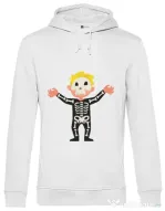 Hoodie barbat cu gluga Halloween Skull Alb