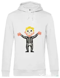 Hoodie barbat cu gluga Halloween Skull Alb