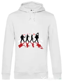 Hoodie barbat cu gluga Abbey road killer Alb