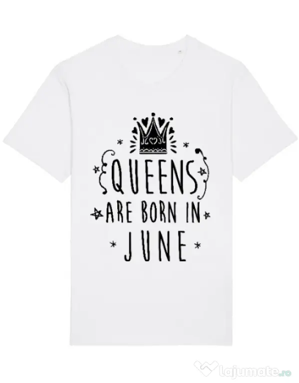 Tricou STANLEY STELLA barbat Queens are born in June Alb