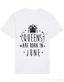 Tricou STANLEY STELLA barbat Queens are born in June Alb
