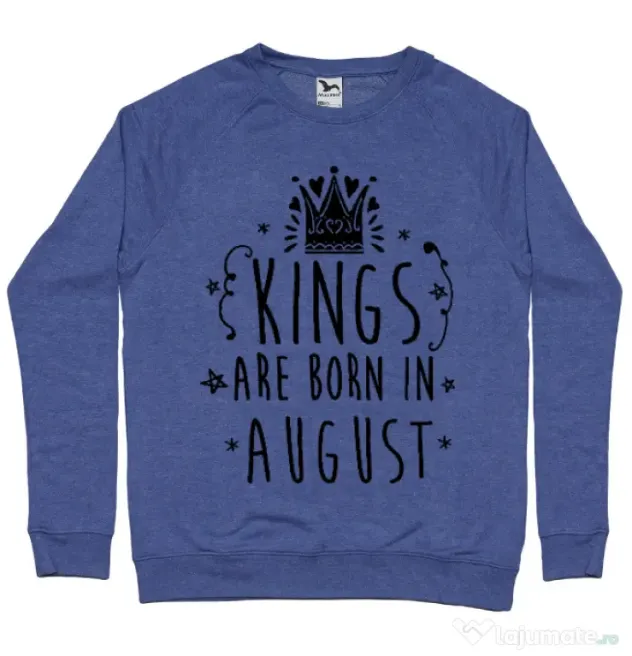 Bluza ADLER barbat Kings are born in August Albastru melanj