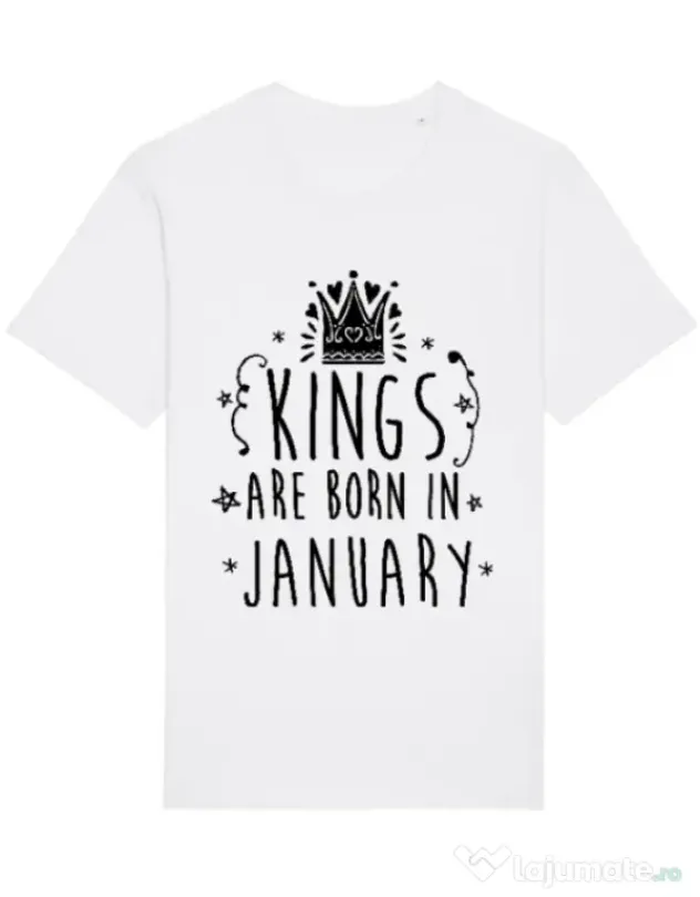 Tricou STANLEY STELLA barbat Kings are born in January Alb