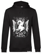 Hoodie barbat cu gluga The best men are born as Aries Negru