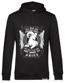 Hoodie barbat cu gluga The best men are born as Aries Negru