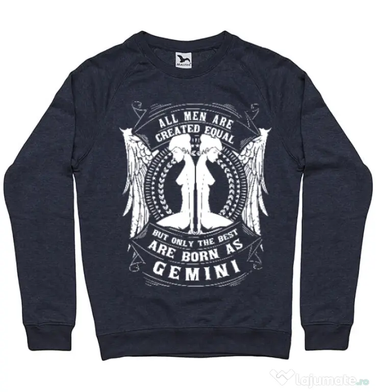 Bluza ADLER barbat The best men are born as Gemini Denim inchis