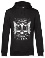 Hoodie barbat cu gluga The best men are born as Libra Negru