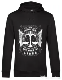 Hoodie barbat cu gluga The best men are born as Libra Negru