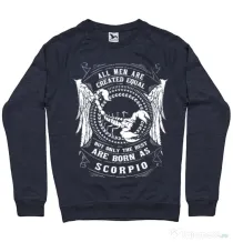 Bluza ADLER barbat The best men are born as Scorpio Denim inchis
