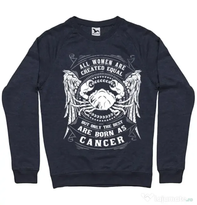 Bluza ADLER barbat The best women are born as Cancer Denim inchis