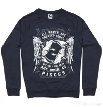 Bluza ADLER barbat The best women are born as Pisces Denim inchis