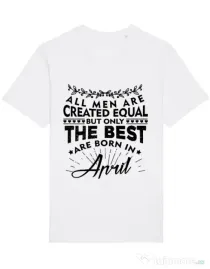 Tricou STANLEY STELLA barbat The best men are born in April Alb
