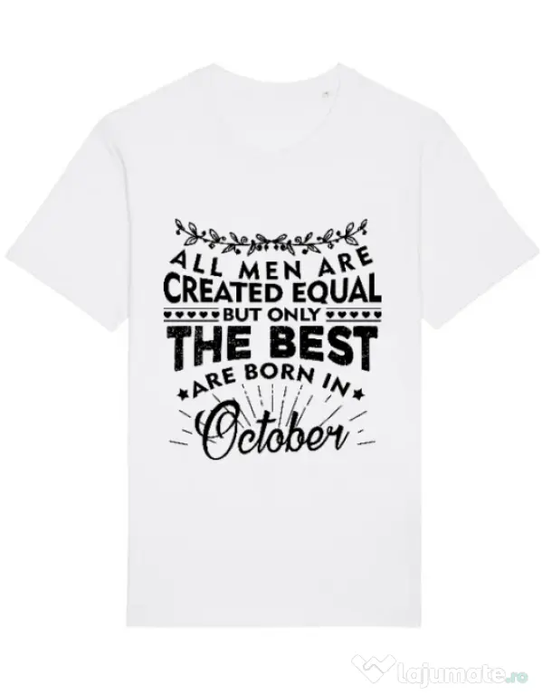 Tricou STANLEY STELLA barbat The best men are born in October Alb