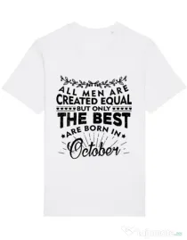 Tricou STANLEY STELLA barbat The best men are born in October Alb