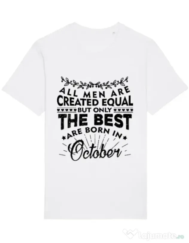 Tricou STANLEY STELLA barbat The best men are born in October Alb