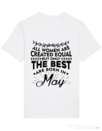 Tricou STANLEY STELLA barbat The best women are born in May Alb