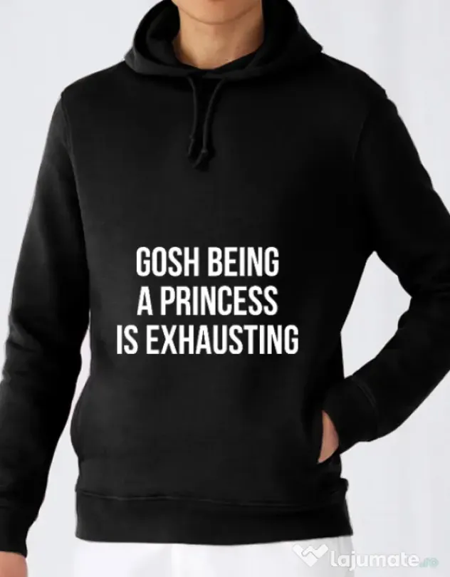 Hoodie barbat cu gluga Princess Negru