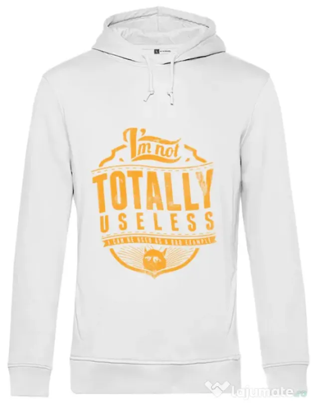 Hoodie barbat cu gluga Bad example Alb