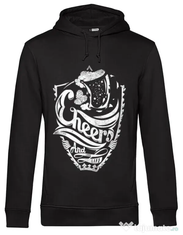 Hoodie barbat cu gluga Cheers Negru