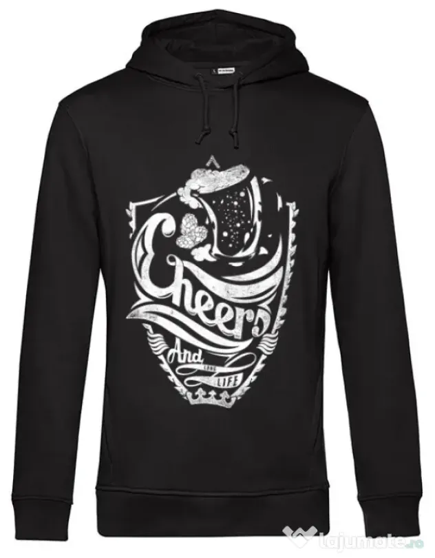 Hoodie barbat cu gluga Cheers Negru