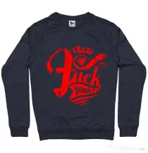 Bluza ADLER barbat Fuck yeah Denim inchis