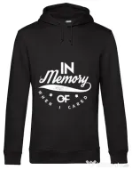 Hoodie barbat cu gluga In memory of when I cared Negru