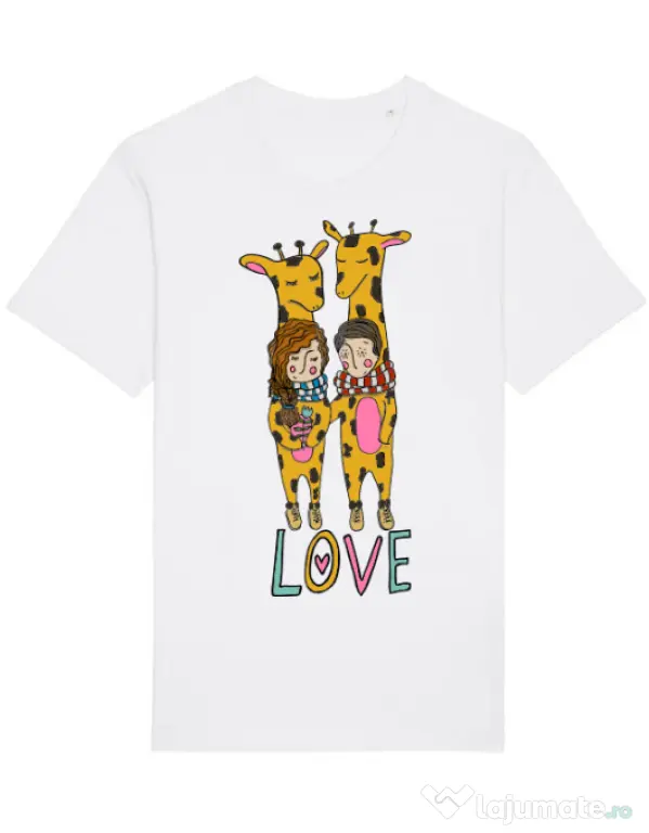 Tricou STANLEY STELLA barbat Giraffes love Alb