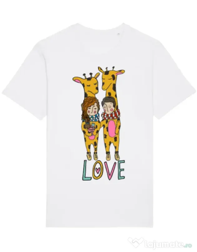 Tricou STANLEY STELLA barbat Giraffes love Alb