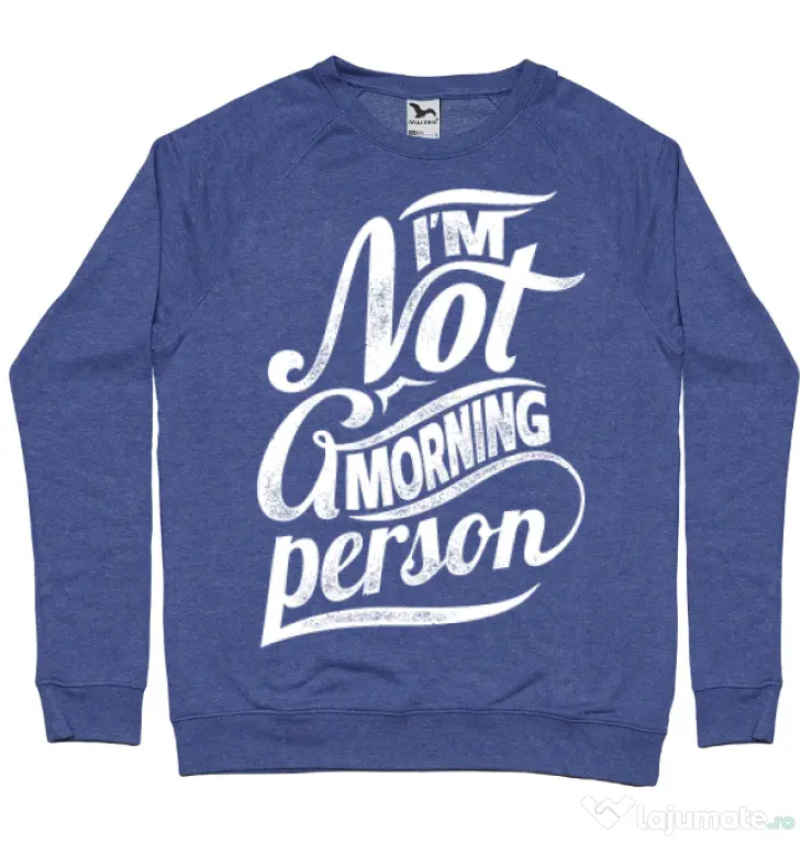 Bluza ADLER barbat Not a morning person Albastru melanj