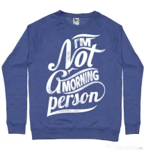 Bluza ADLER barbat Not a morning person Albastru melanj
