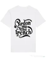 Tricou STANLEY STELLA barbat Pardon my fucking french Alb