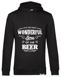 Hoodie barbat cu gluga Wonderful time of the beer Negru