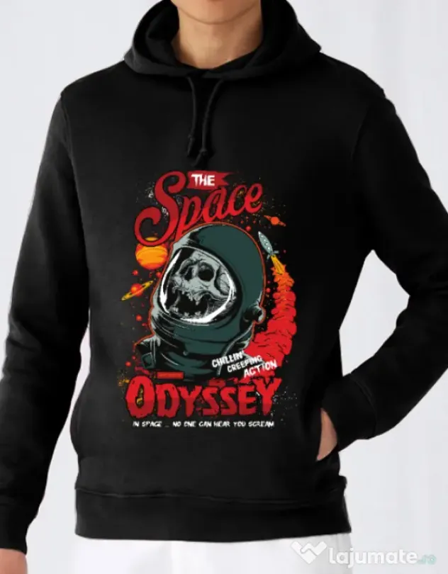 Hoodie barbat cu gluga The space odyssey Negru