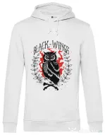 Hoodie barbat cu gluga Black wings Alb