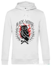 Hoodie barbat cu gluga Black wings Alb