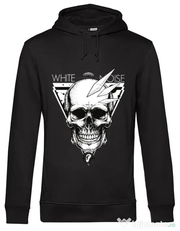Hoodie barbat cu gluga White noise Negru
