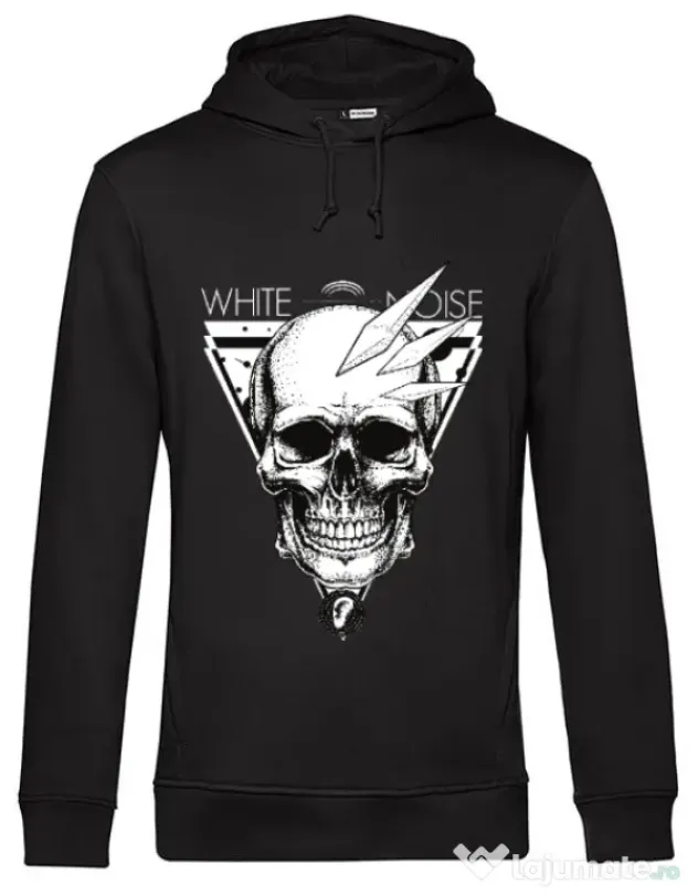 Hoodie barbat cu gluga White noise Negru