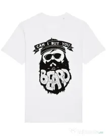 Tricou STANLEY STELLA barbat Can i buy you a beard Alb